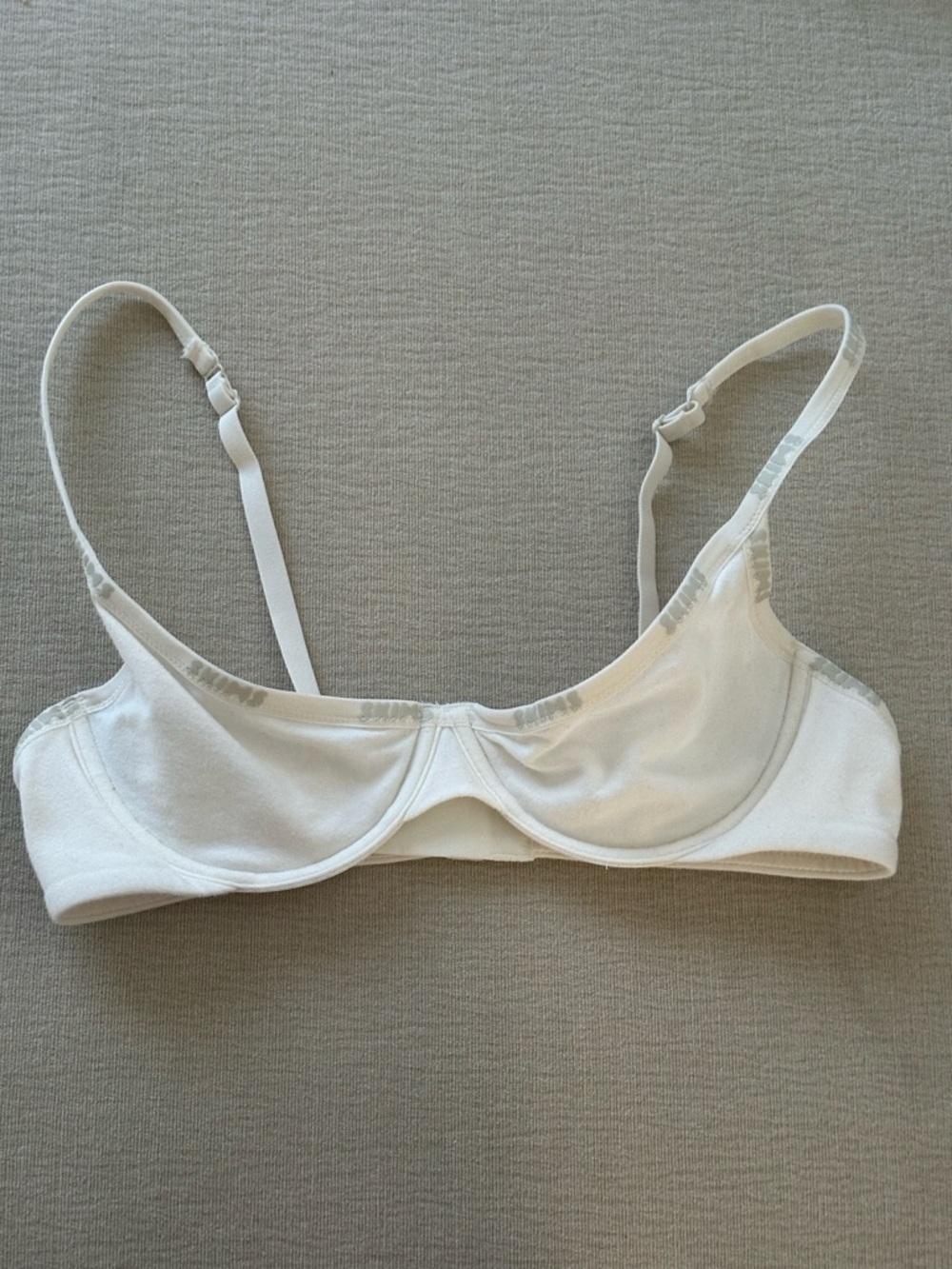 SKIMS White Logo Cotton Demi Bra